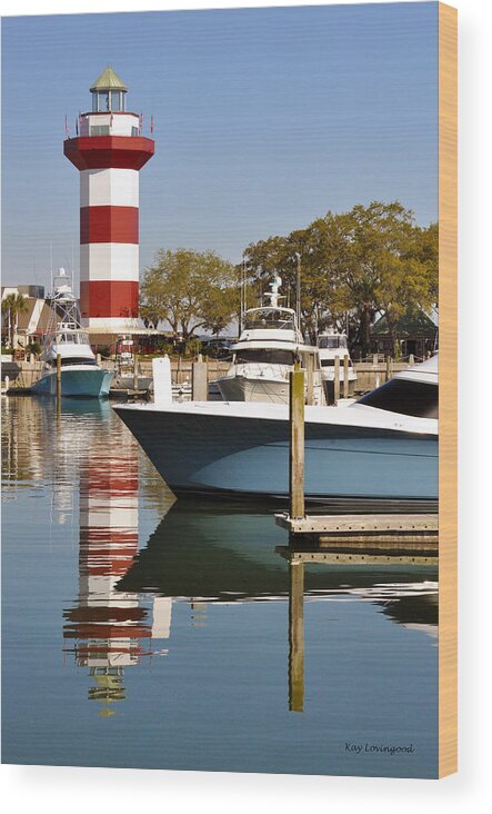 Lighthouse Wood Print featuring the photograph Light in the Harbor by Kay Lovingood