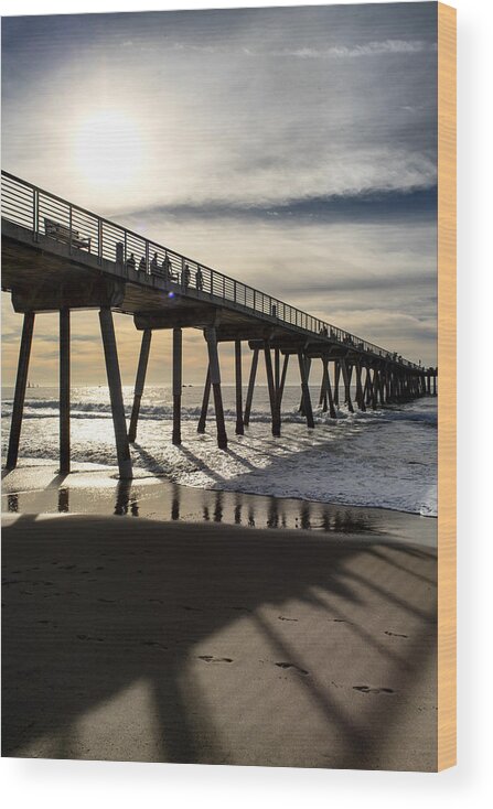 Pier Wood Print featuring the photograph Light of the Pier by Michael Hope