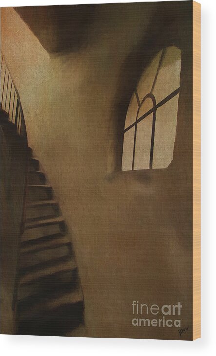 Lighthouse Wood Print featuring the photograph Lighthouse Stairs by Jim Hatch