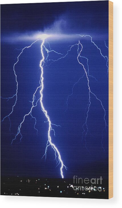 Cloud Wood Print featuring the photograph Lightning Bolt by Kent Wood