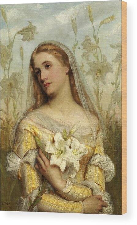 Gustav Pope Wood Print featuring the painting Lilies by Gustav Pope