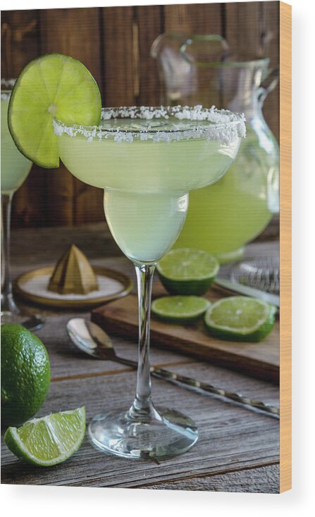 Hawthorne Strainer Wood Print featuring the photograph Lime Margaritas by Teri Virbickis