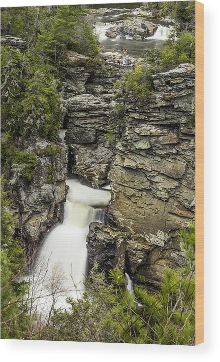 Waterfall Wood Print featuring the photograph Linville Falls The Upper View by Stephen Brown