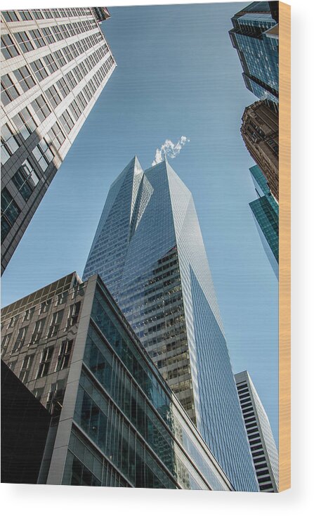 New York City Wood Print featuring the photograph Looking Up 3 by Teresa Wilson