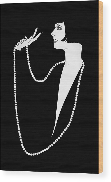 Louise Brooks Official Wood Print featuring the digital art Louise Brooks by Louise Brooks