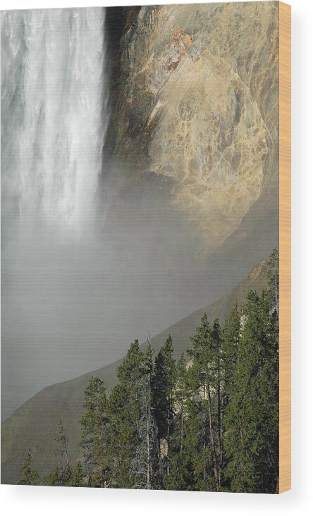 Yellowstone Wood Print featuring the photograph Lower Falls Closeup by Bruce Gourley