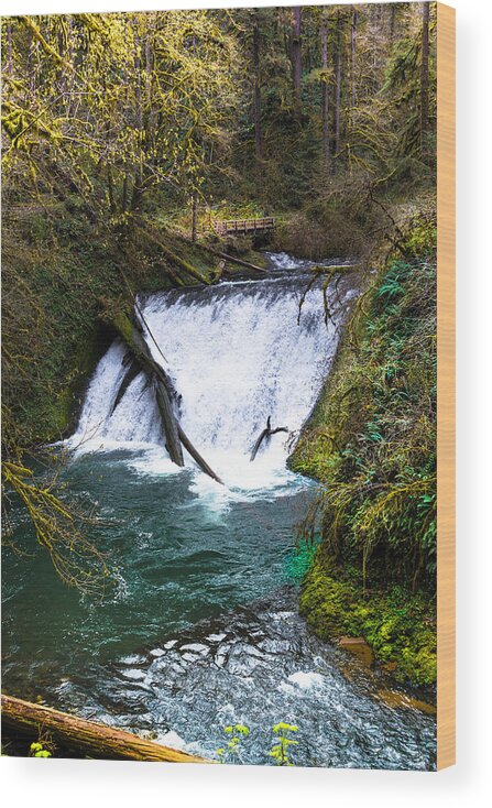 Lower North Falls Wood Print featuring the photograph Lower North Falls by Jerry Cahill