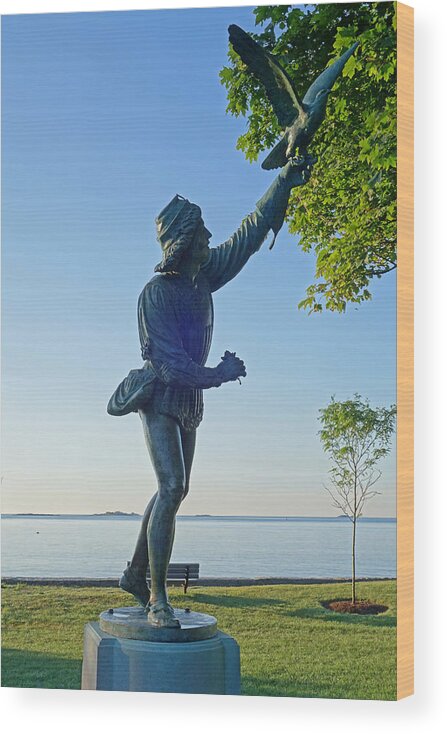 Lynch Wood Print featuring the photograph Lynch Park Statue Beverly MA by Toby McGuire