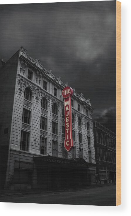 Dallas Wood Print featuring the photograph Majestic Theatre Dallas by Eugene Campbell