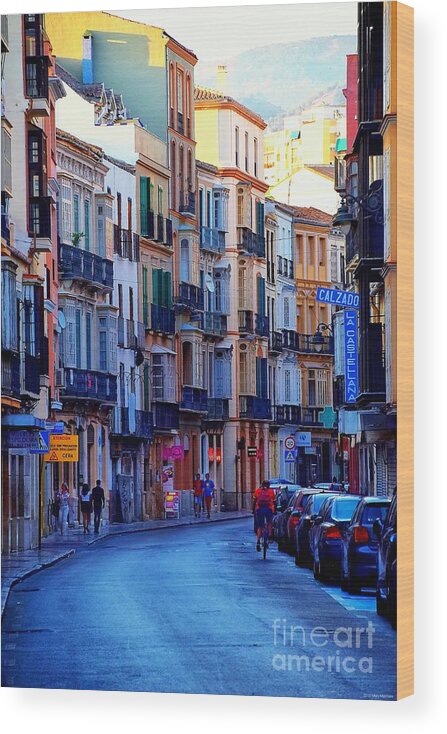 Malaga Wood Print featuring the photograph Malaga Evening by Mary Machare