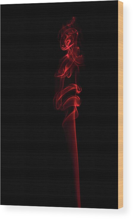 Smoke Wood Print featuring the photograph Man in Red by Catherine Reading