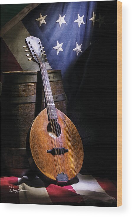 Light Painting Wood Print featuring the photograph Mandolin America by Barry C Donovan