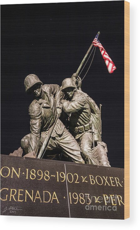  Wood Print featuring the photograph Marine Corps Memorial 1 by Jeffrey Stone