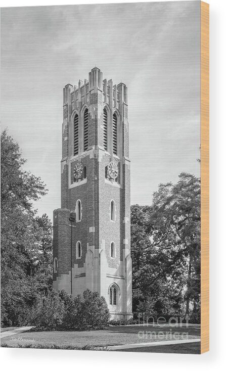 Michigan State Wood Print featuring the photograph Michigan State University Beaumont Tower by University Icons