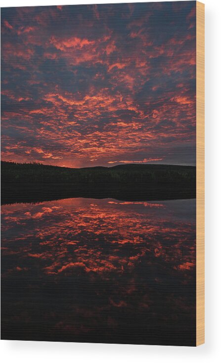 Avaträsket Wood Print featuring the photograph Midnight Sun In Norrbotten by Dan Vidal