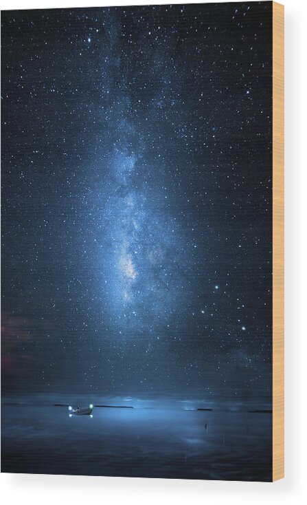 Milky Way Wood Print featuring the photograph Milky Way Bay by Mark Andrew Thomas