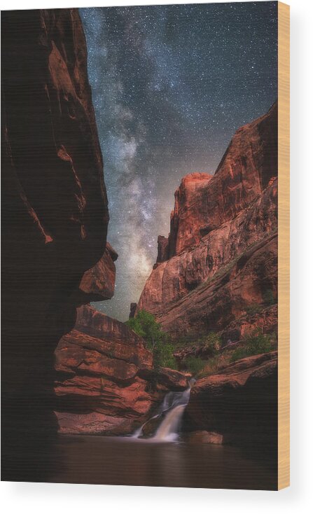 Milky Way Wood Print featuring the photograph Mill Creek Milky Way by Darren White