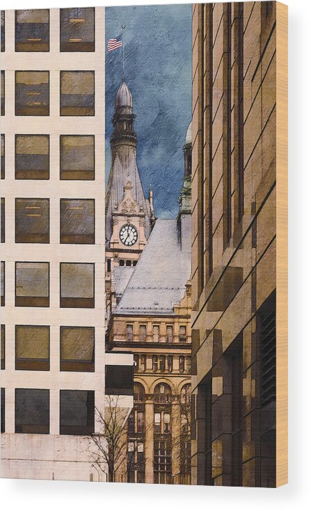 Milwaukee Wood Print featuring the digital art Milwaukee City Hall by David Blank