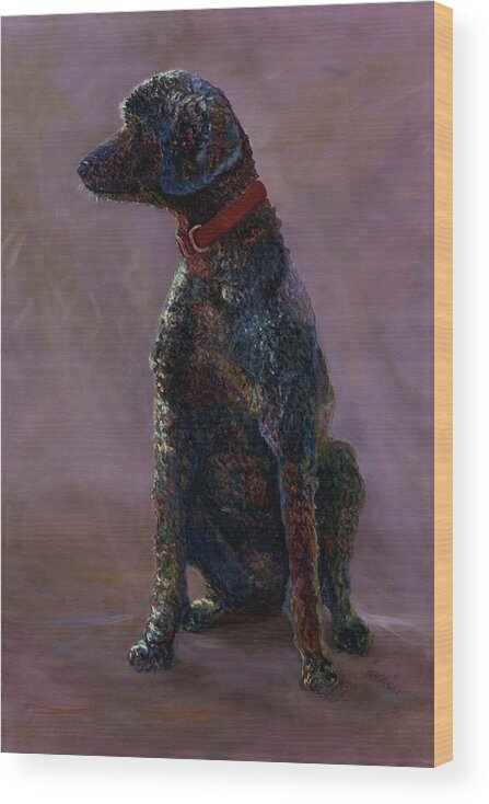 Dog Wood Print featuring the painting Moe by Susan Hensel