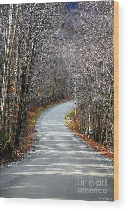 Road Wood Print featuring the photograph Montgomery Mountain Road by Deborah Benoit