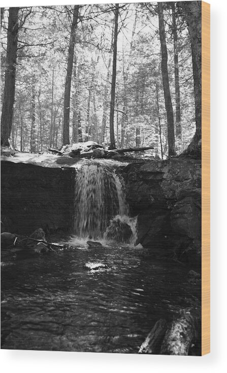 Landscape Wood Print featuring the photograph Moonlight Waterfall by Doug Mills