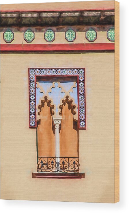 Arabic Wood Print featuring the photograph Moorish Window by David Letts