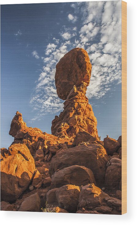 Arches National Park Wood Print featuring the photograph Morning at Balance Rock by Doug Scrima