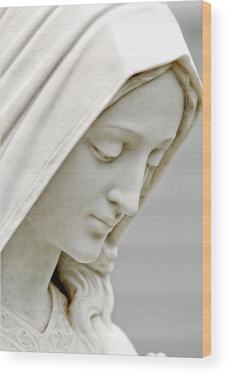 Statue Wood Print featuring the photograph Mother Mary Comes to Me... by Greg Fortier