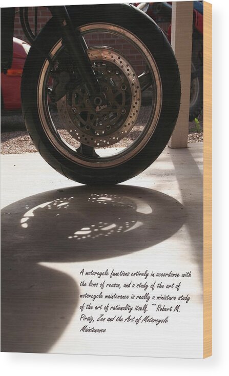 Zen Wood Print featuring the photograph Motorcycle Maintenance by David S Reynolds