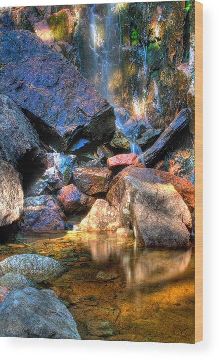 Water Wood Print featuring the photograph Mountain Stream by Greg DeBeck