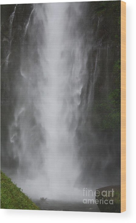 Water Falls Wood Print featuring the photograph Multnomah by Edward R Wisell