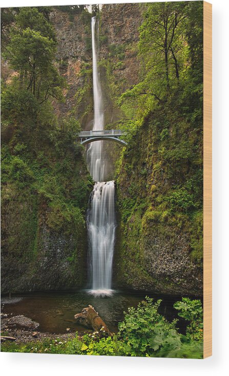 Multnomah Wood Print featuring the photograph Multnomah Falls by Mary Jo Allen