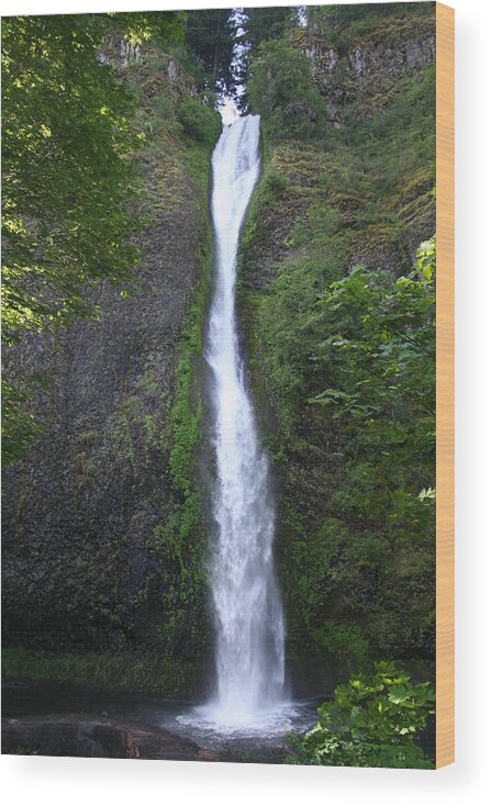 Waterfall Wood Print featuring the photograph Multnomah Falls WF1039 by Mary Gaines