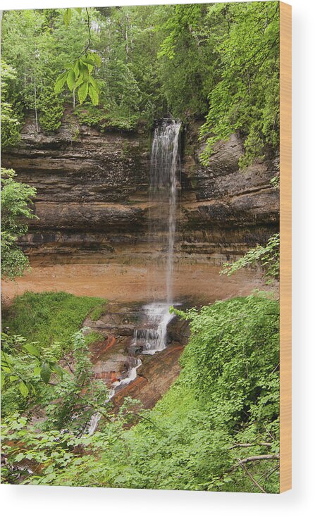 Waterfall Wood Print featuring the photograph Munising Falls #2 by Paul Rebmann