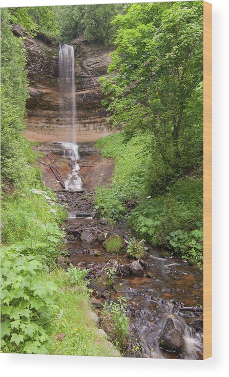 Waterfall Wood Print featuring the photograph Munising Falls by Paul Rebmann