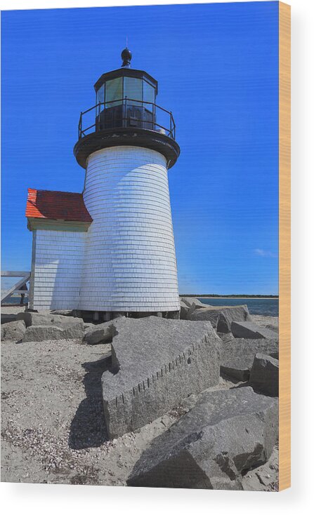 Nantucket Lighthouse Artwork Wood Print featuring the photograph Nantucket Lighthouse #4 by Carlos Diaz