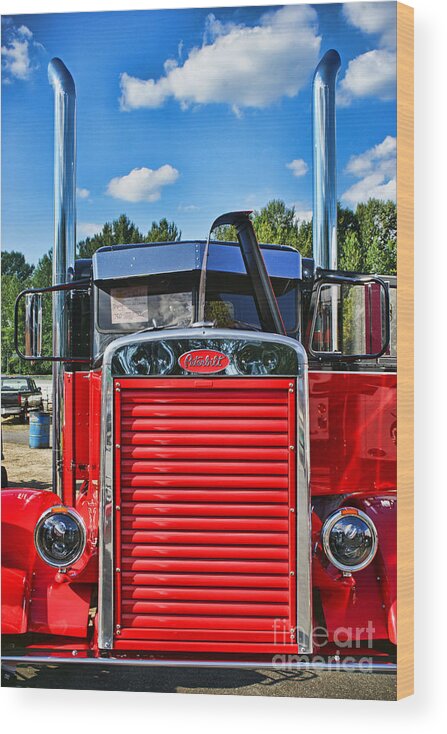 Trucks Wood Print featuring the photograph Needle-nosed Peterbilt Abstract by Randy Harris