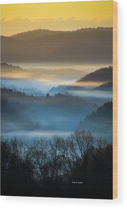 New River Wood Print featuring the photograph New River Fog by Dale R Carlson