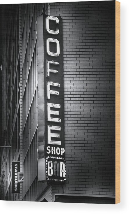 New York City Wood Print featuring the photograph New York City Coffee House by Mark Andrew Thomas