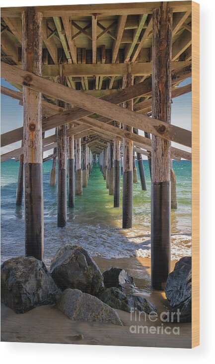 Mariola Wood Print featuring the photograph Newport Pier by Mariola Bitner