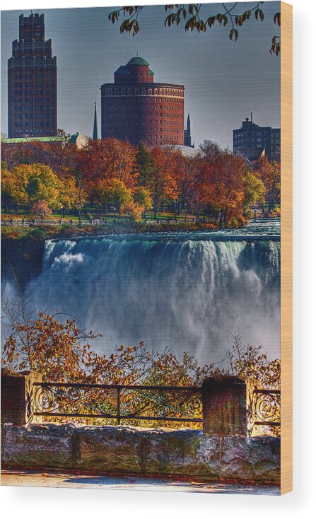Niagara Falls Wood Print featuring the photograph Niagara Falls From Ontario by Don Nieman