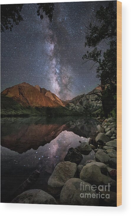 Night Wood Print featuring the photograph Night Reflections by Melany Sarafis