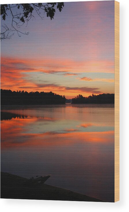 Sunrise Wood Print featuring the photograph NorthWoods Tranquility 2 by Brook Burling