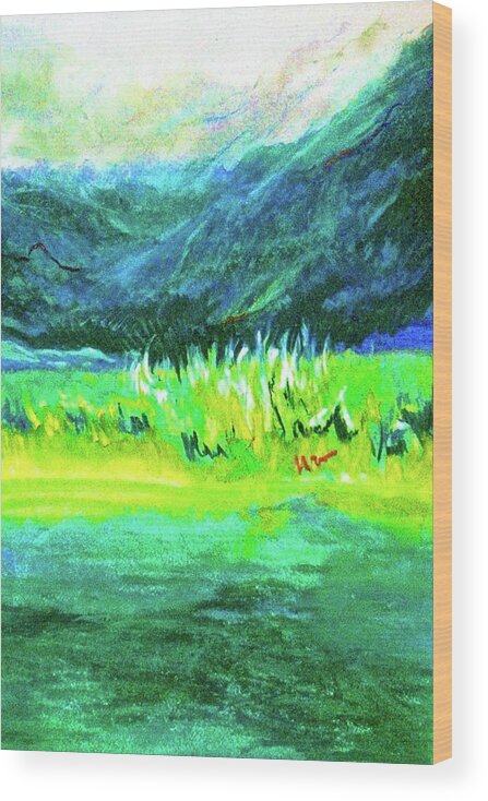 Abstract Wood Print featuring the pastel Oahu by Leizel Grant