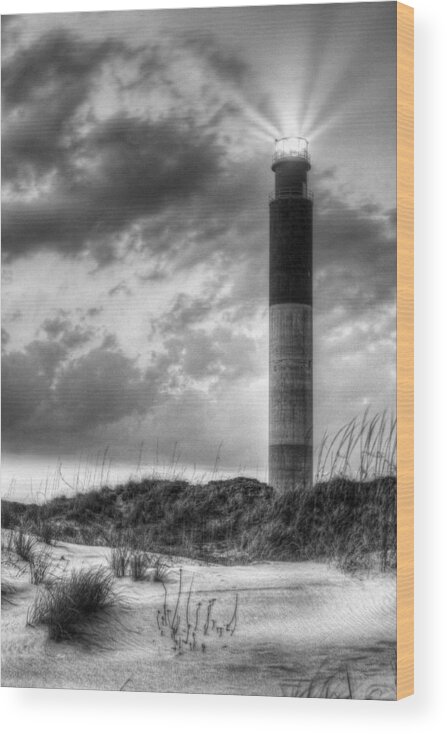  Black And White Wood Print featuring the photograph Oak Island in Black and White by JC Findley