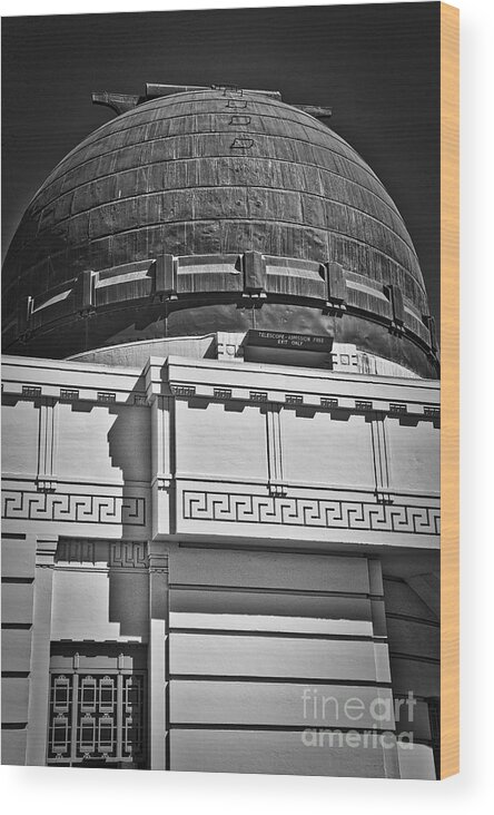 Griffith-park Wood Print featuring the photograph Observatory In Art Deco by Kirt Tisdale
