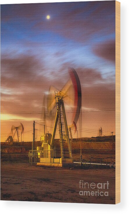 Oil Rig Wood Print featuring the photograph Oil Rig 1 by Anthony Michael Bonafede