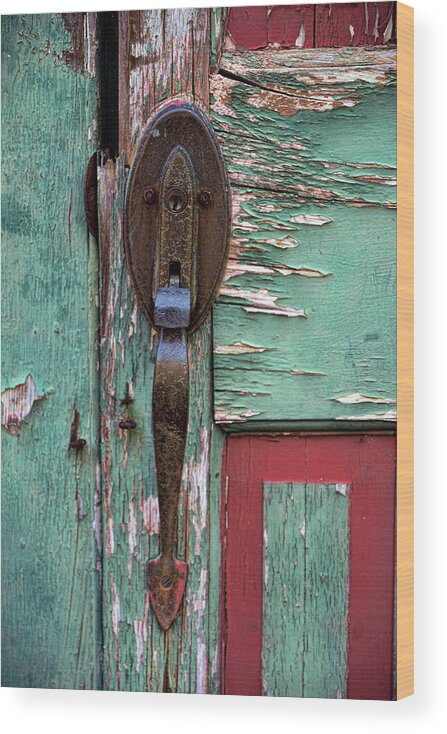 Antique Wood Print featuring the photograph Old Door Knob 2 by Joanne Coyle