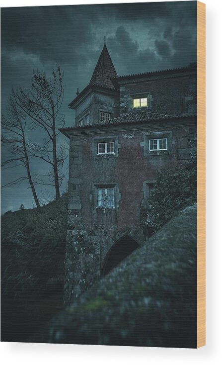 Architecture Wood Print featuring the photograph Old House Under Stormy Sky by Carlos Caetano