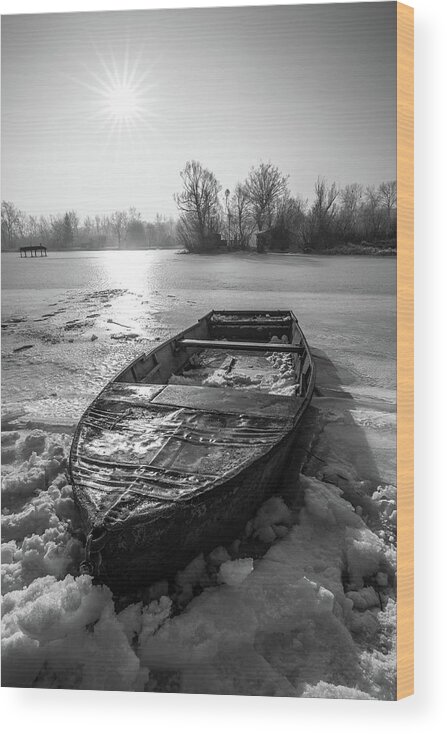 Boat Wood Print featuring the photograph Old rusty boat by Davorin Mance